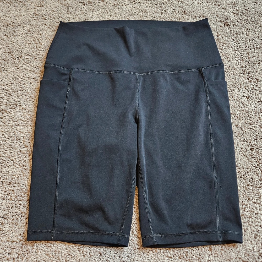 Spyder Active Black High Waisted Biker Shorts Women's‎ Size M Pockets Athletic